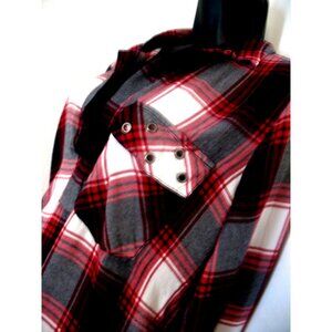 Zara Red & Black Flannel L/S Shirt  Sz Small  ck measurement